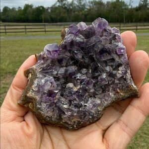 Raw Amethyst Geode Slice - Purple Crystal Cluster